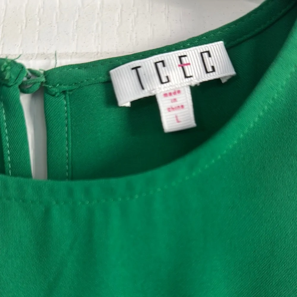 TCEC Green Ruffled Flutter Sleeve Blouse - Picture 2 of 3